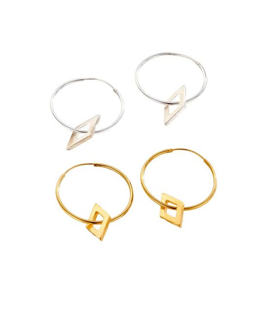 Posh Totty Designs Metallic Large Geometric Hoop Earrings