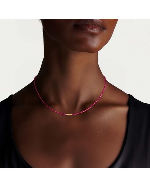 Bombyx House Red Tiny Ruby Cluster Necklace