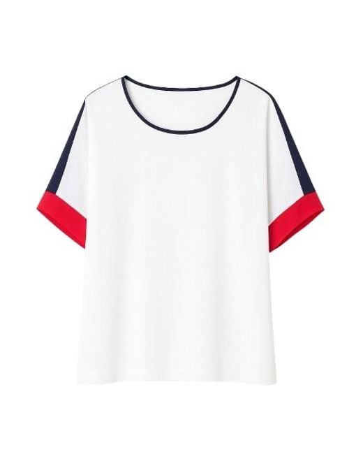 Conquista Red Short Sleeve Top With & Detail