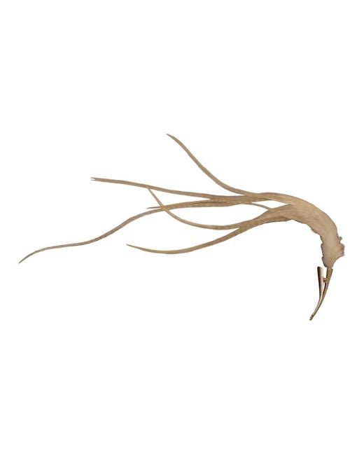 Romer Millinery Metallic Neutrals Feather Clip For Hair, Hats, Turbans & Lapel Off