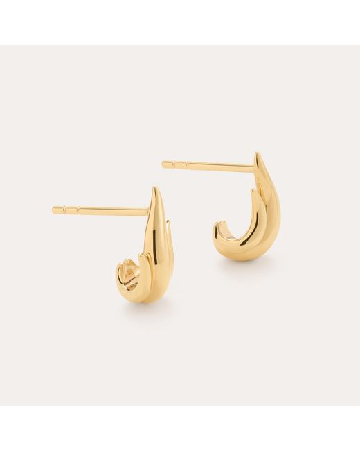 Vanhi Metallic Flame Stud Earrings