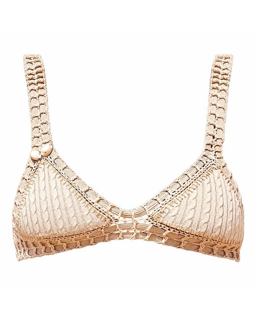 Luxsea Swimwear Natural Neutrals Sardinia Sand Textured Crochet Bikini Top