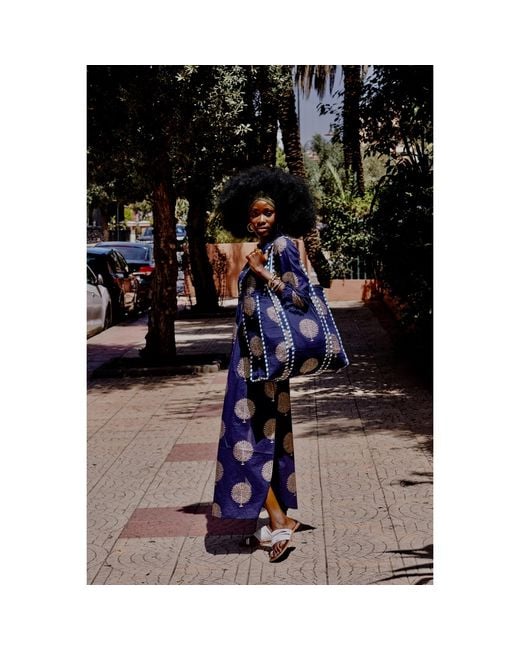 At Last Blue Cotton Annabel Maxi Dress