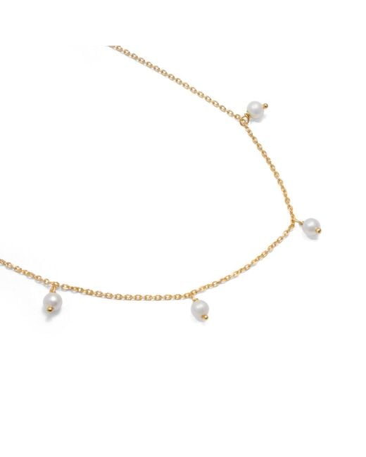 Jovonna London Metallic Kara Pearl Drop Adjustable Necklace