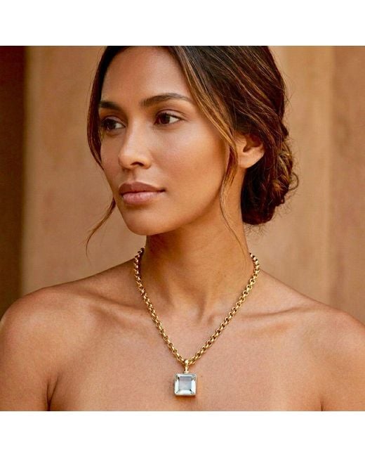 Persia Dona Jewelry Metallic Mini Square Locket Pendant Necklace