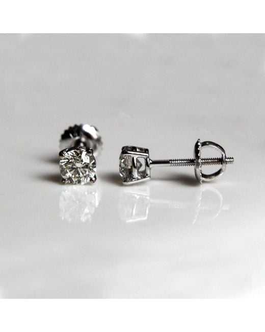 VicStoneNYC Fine Jewelry Black Platinum Natural Diamond Stud Earrings