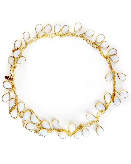 Persia Dona Jewelry Metallic Opal Drops Necklace