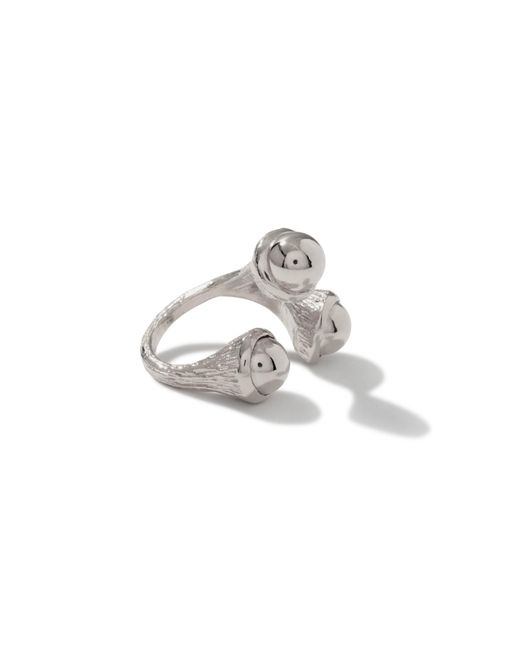 Jaredjamin White Trinity Acorn Adjustable Statement Ring