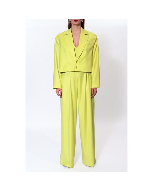 AGGI by HALEWSKI Yellow Ophelie Wild Lime Wide Suit Trousers