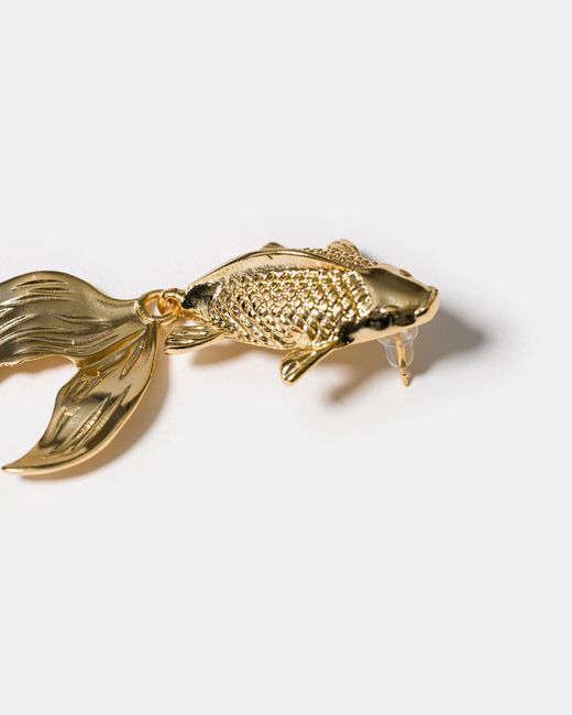 Kybele Studio Metallic Koi Fish Statement Earrings
