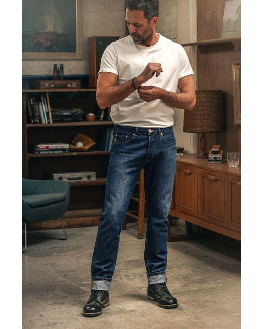 &SONS Trading Co Blue Colton Tapered Fit Jean Dark Wash for men