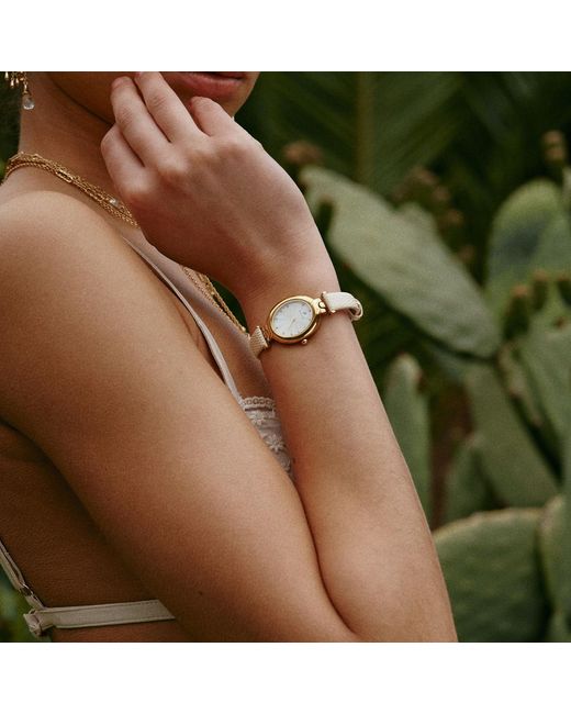 Retro Chic Metallic Ellipse Watch