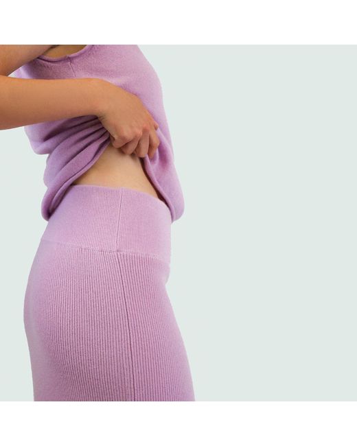 Zenzee Purple Cashmere Midi Knit Skirt