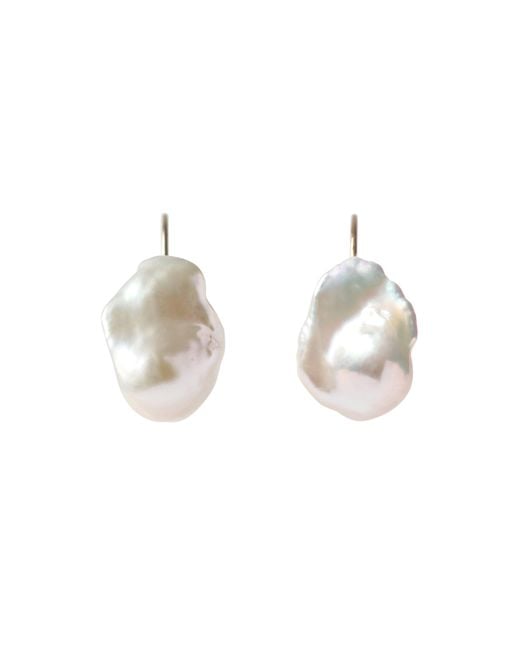 Bombyx House Metallic Baroque Pearl Hook Earrings