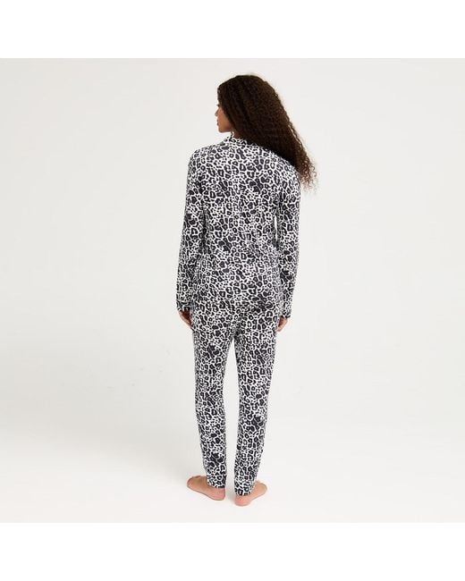 Pretty You London Black Bamboo Long Sleeved Trouser Pyjama Set