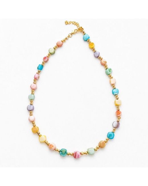 Nuvv Collection Metallic Pastel Mosaic Beaded Choker Necklace
