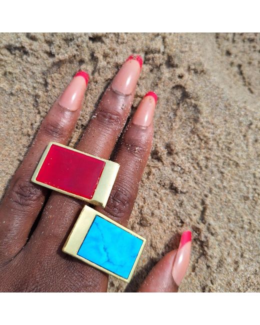 YAA YAA LONDON Pink Confidence Cerise Gemstone Vermeil Ring