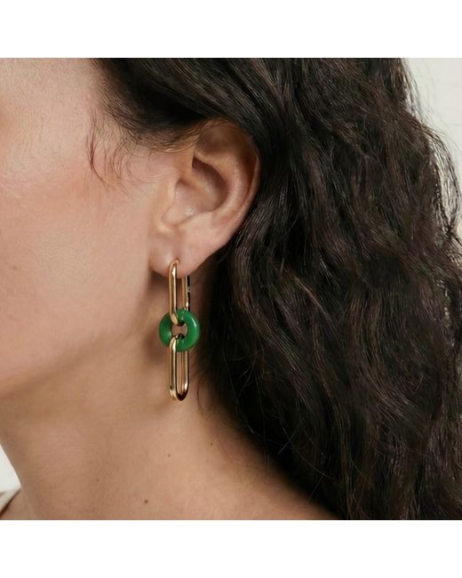 seree Metallic Della Convertible Link Jade Earrings