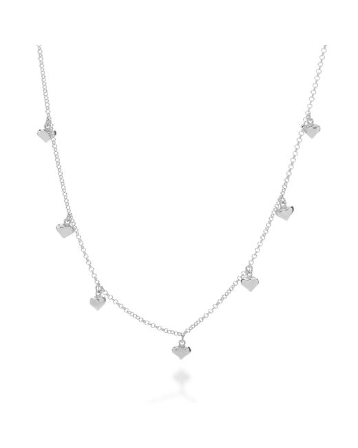 Nellou Jewellery Metallic Floating Heart Charm Necklace