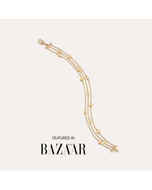 Vanhi Metallic Simone Triple Chain Layered Bracelet