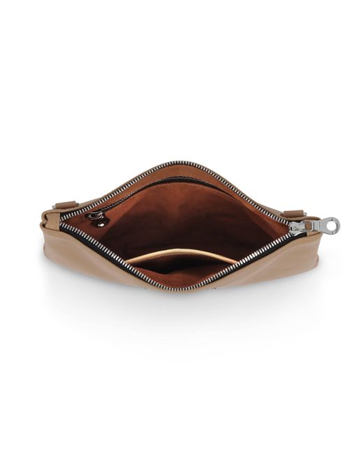 Luis Steven Natural Crossbody Pouch- Sand Pebble Leather
