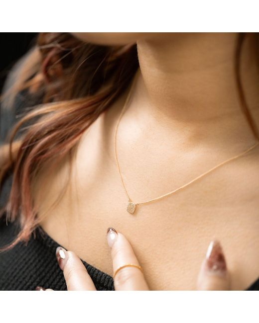 Belinda Jewelz Metallic Delilah Pavé Cushion Pendant Necklace