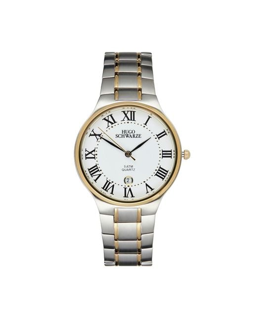 Bermuda Watch Company Metallic Hugo Schwarze Kahlo & & Bracelet Watch for men