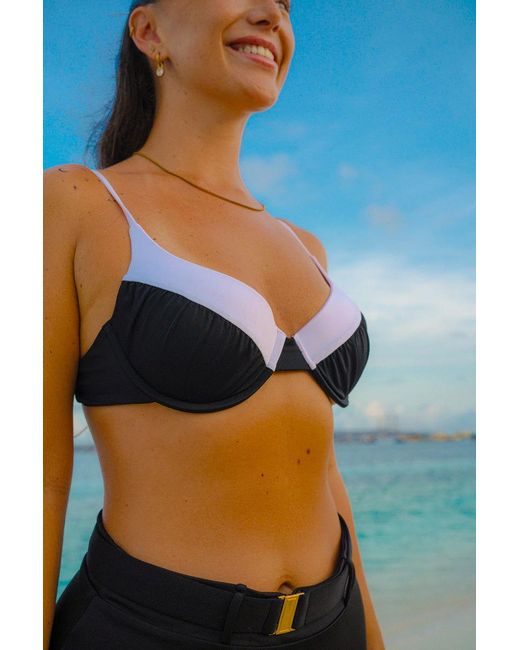 Chaude Swimwear Black Nico Balconette Bikini Top