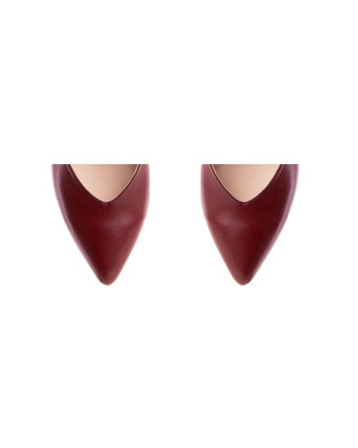 The 5Th Element Pink Celine Burgundy Leather Kitten Heels