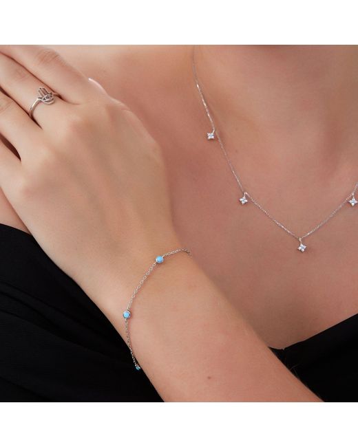 Spero London Metallic Opal Bracelet