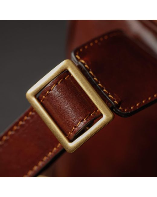 Time Resistance Brown Leather Sling Bag Chest Bag for men