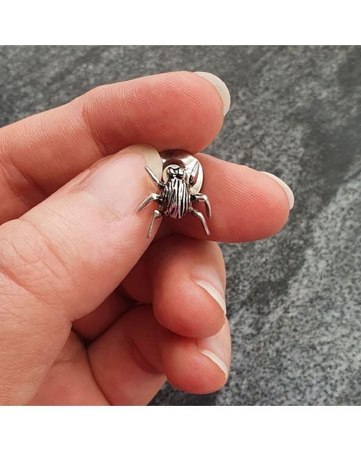 Edge Only Metallic Striped Bug Pin Sterling for men