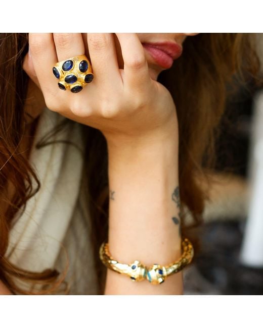 Kybele Studio Blue Sapphire Multi-Gemstone Cocktail Ring