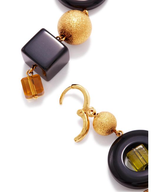 Jaredjamin Black Cubism Leverback Drop Earrings