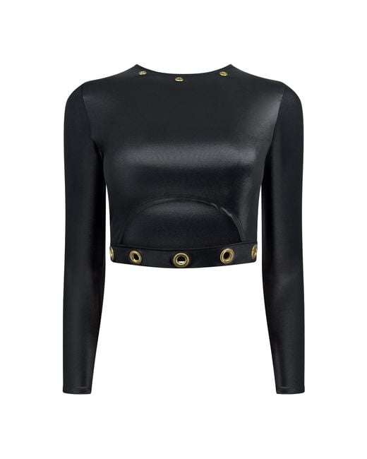 Maui X Lolita Black Davira Cutout Long-Sleeve Top