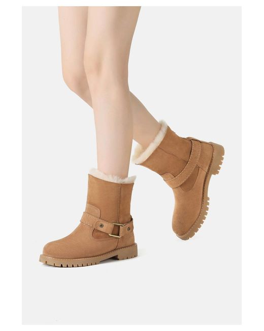 EverAu Australia Brown Pheasant Mid Calf Fashion Boots
