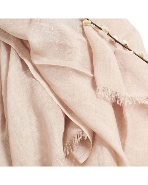 Variously Natural Oat Neutral Hand Woven Soft Linen Silk Scarf