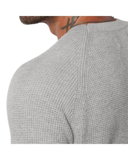 Weston Jon Boucher Gray Valen Waffle Knit Cashmere And Wool Fitted Lightweight Sweater for men