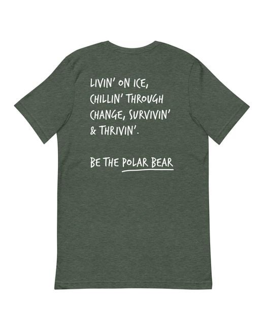 Anchor and Crew Green Forest Think Ocean Polar Bear Aspirations Cotton Embroidered T-Shirt