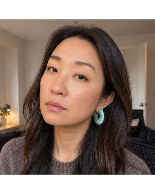 Hye Jane Jewelry Green Jade Marbled Rena Resin Hoops