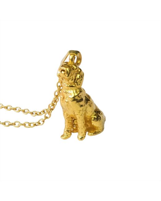 Simon Kemp Jewellers Metallic Labradoodle Pendant Eighteen Carat On Sterling
