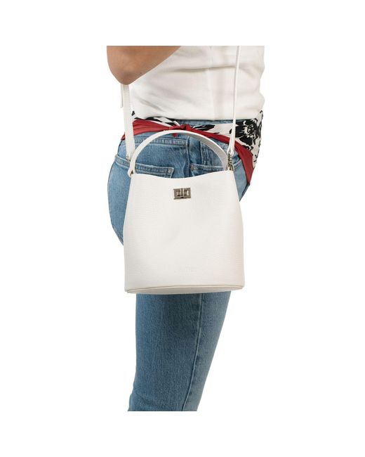Hamel Atelier White Riva Leather Crossbody Bag