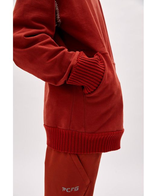 Pcfg Red Zip Up Hoodie for men