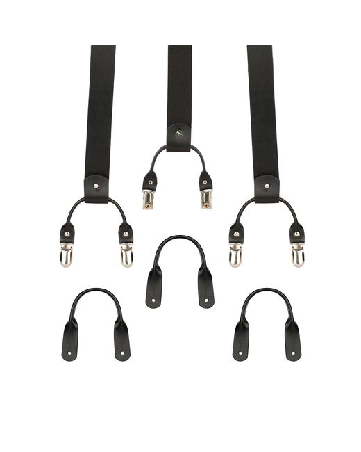 Badass & Goddess Leather Black Leather Front Suspenders for men
