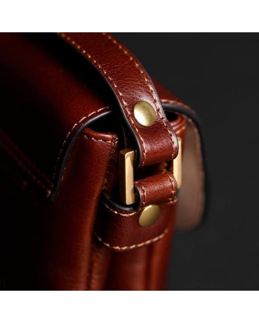 Time Resistance Brown Leather Cross Body Bag For
