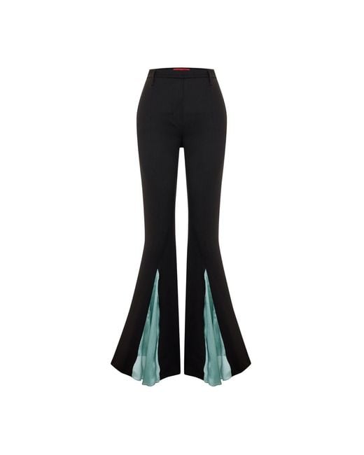 Pcfg Black The Party Edit Contrast Chiffon Detail Pants