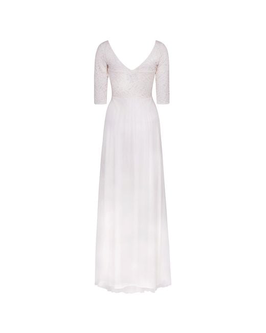 Alie Street London White Opal Silk And Lace Wedding Gown