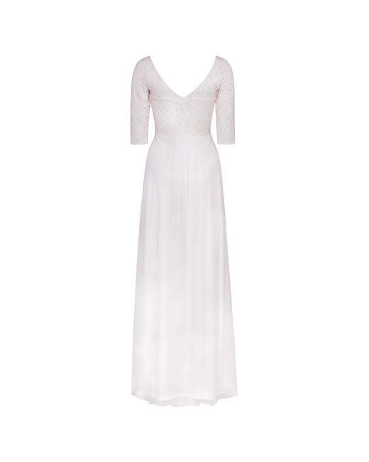Alie Street London White Opal Silk And Lace Wedding Gown In Ivory