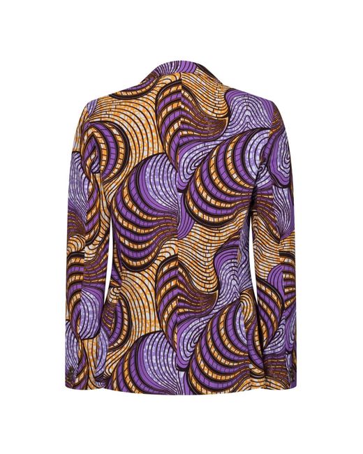 Ohema Ohene Purple Femi Cotton African Print Blazer – Fairground for men