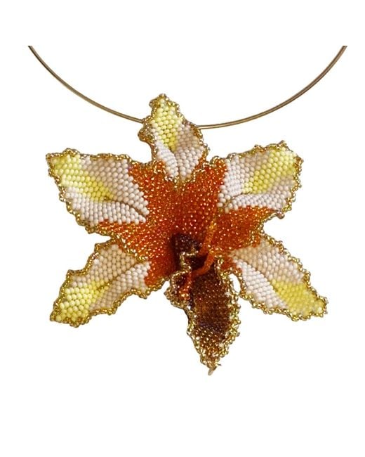 Iliana Arrazola Metallic Orchid Choker, And, Glass Beads, Beaded Jewelry